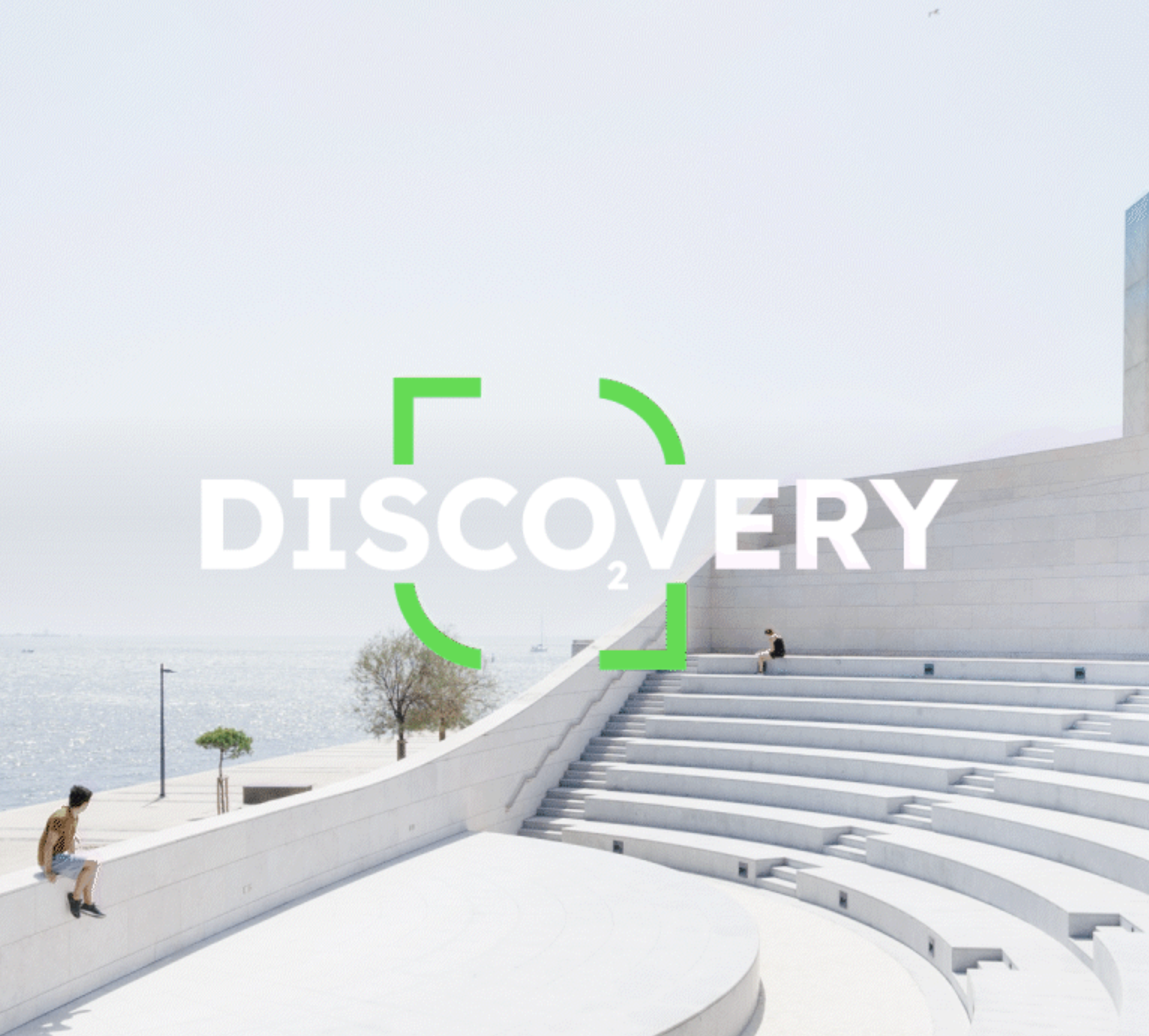 Heidelberg Materials Discovery branding at a waterfront amphitheatre